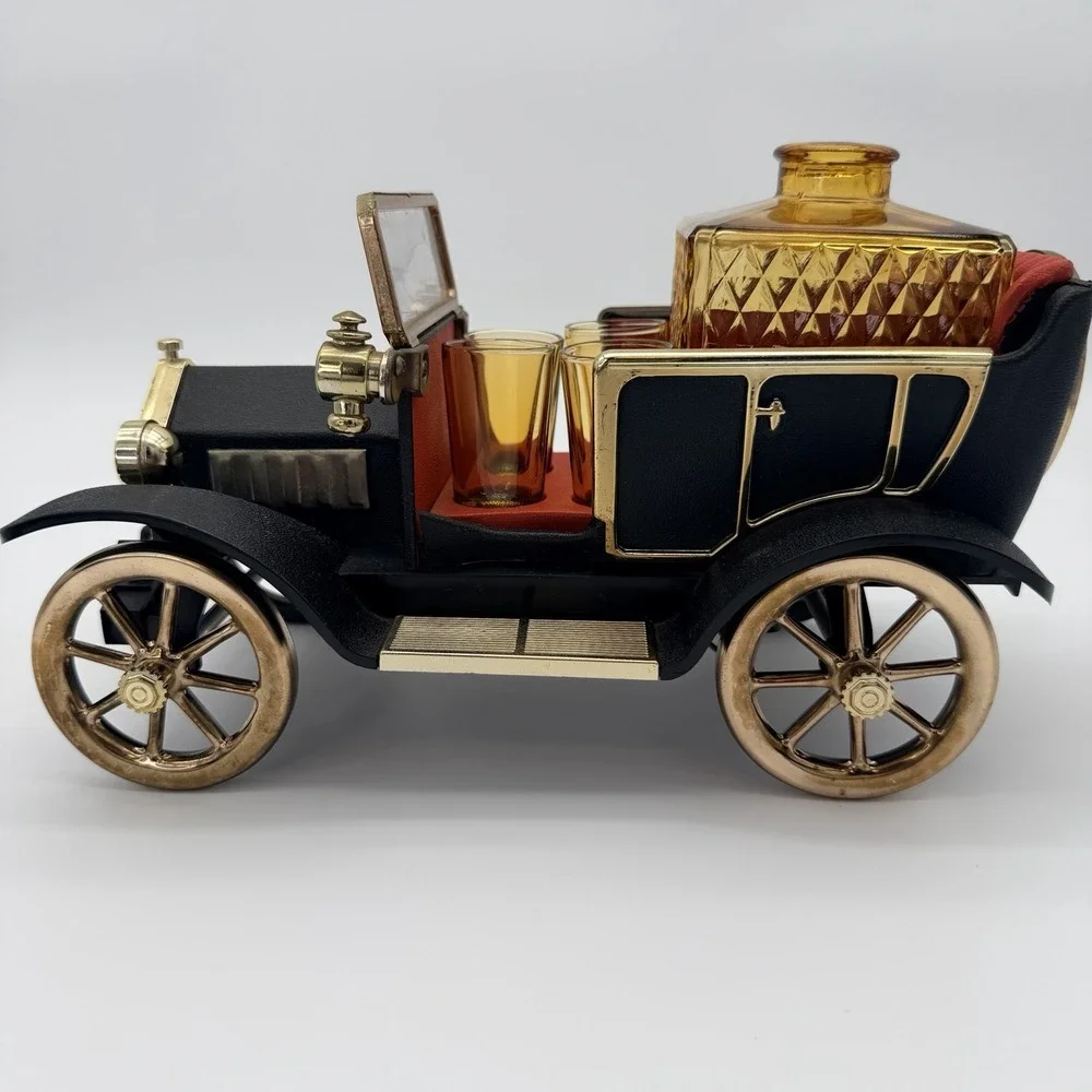 Vintage 1960's Ford Model T 1915 Liquor Decanter Japan Music Box Bar Ware